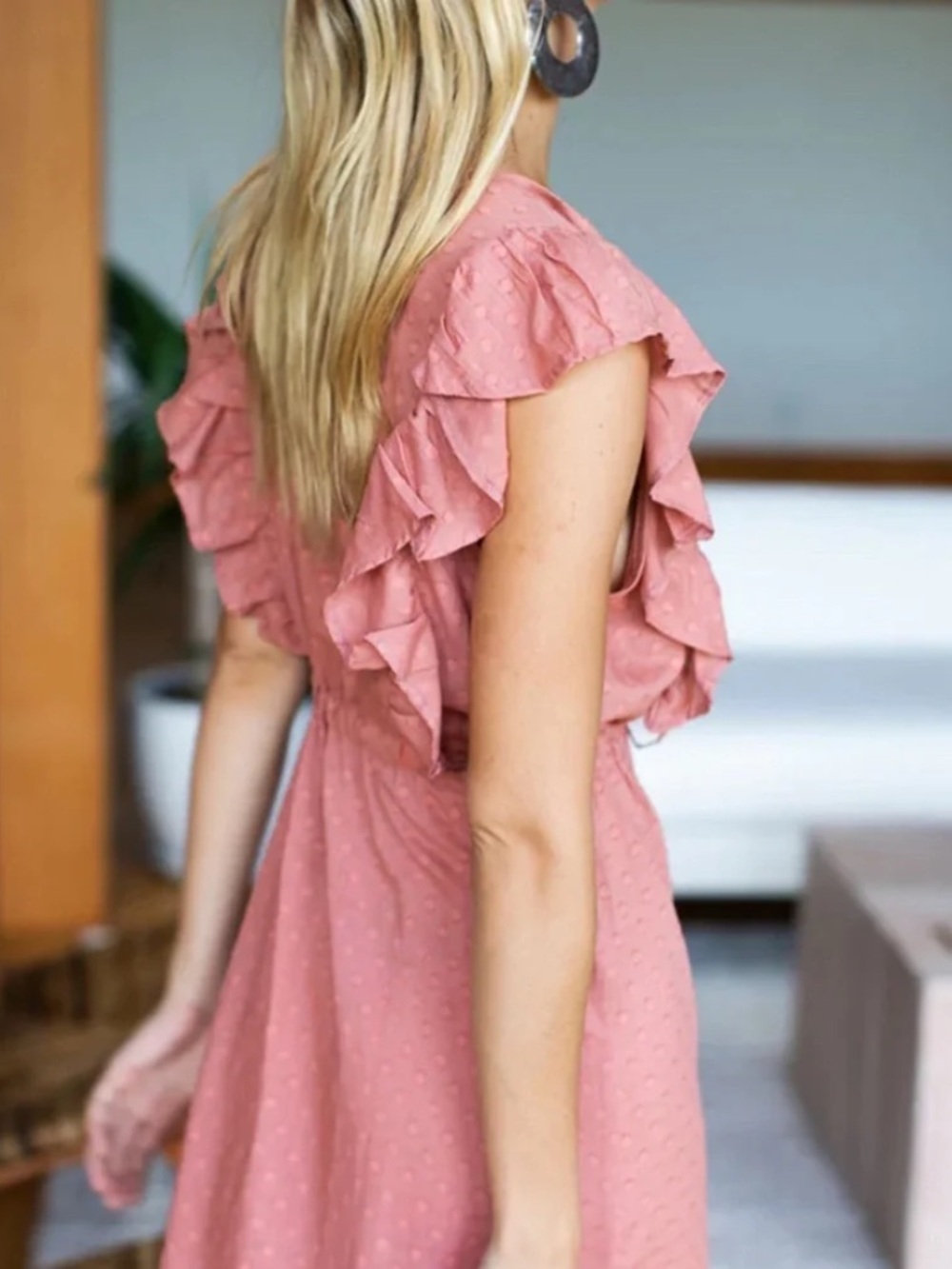 Emerson Fry India Collection Chandra Dress Pink Swiss Dot 100% Cotton Size L - Picture 4 of 13